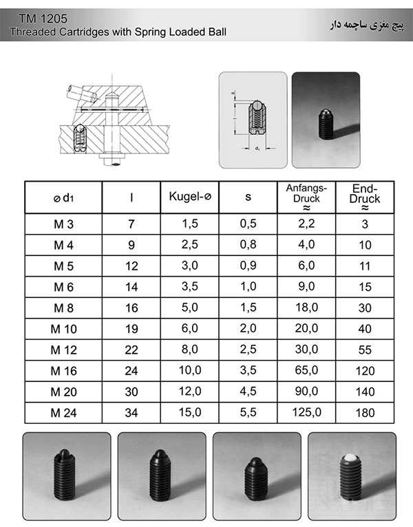 پیچ مغزی ساچمه ای