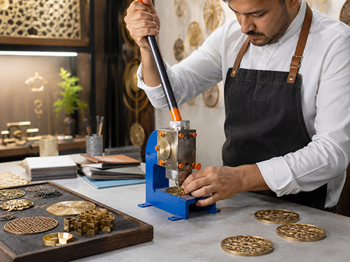پرس دستی ۲۵ کیلویی برای چرم‌دوزی و تولید محصولات دست‌ساز