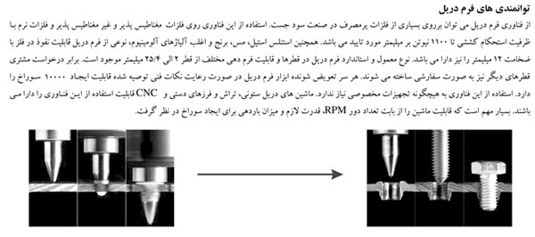 توانمندی های فرم دریل