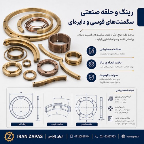 تولید رینگ و سگمنت فلزی صنعتی سفارشی